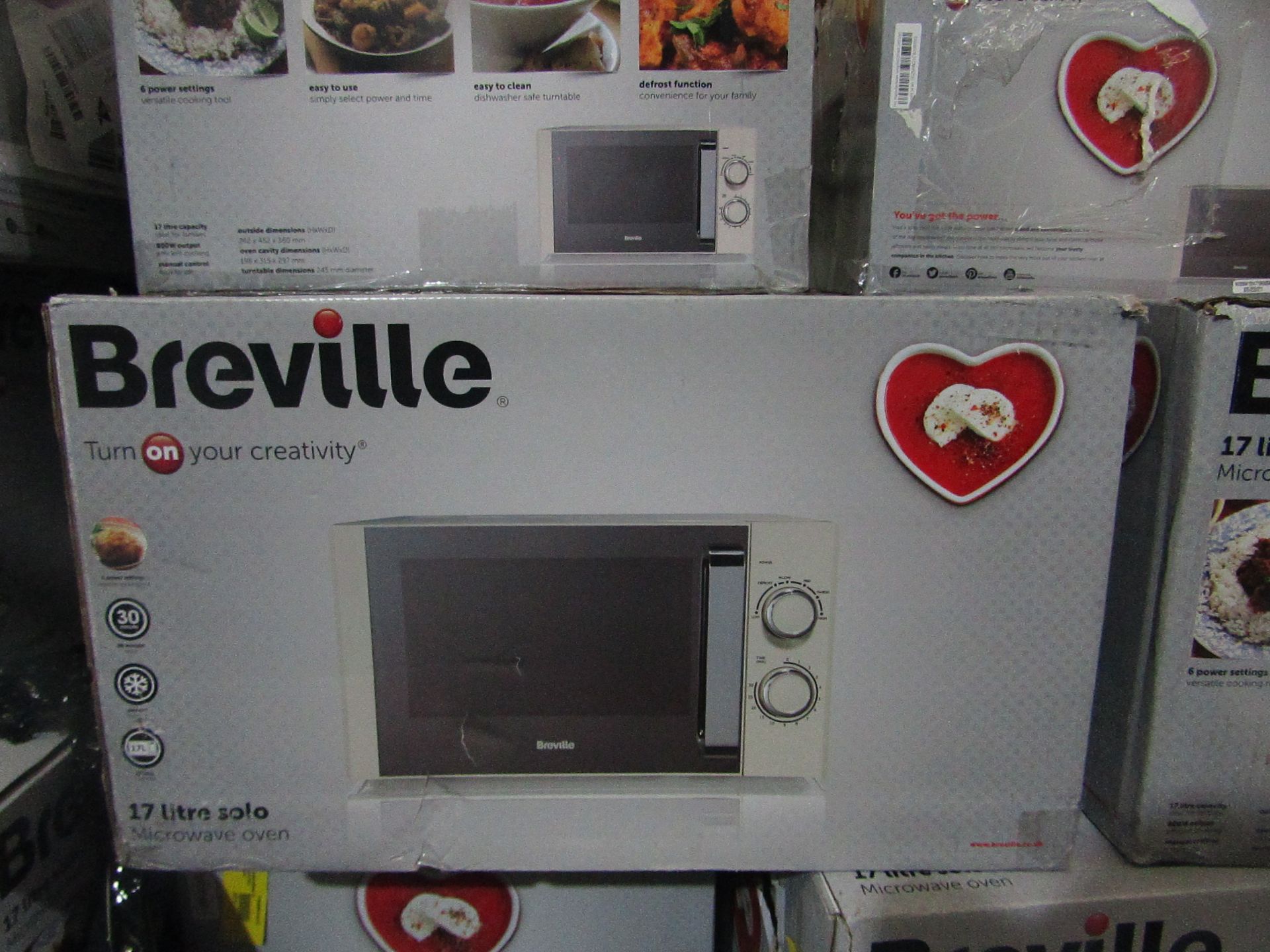 | 5X | BREVILLE MICROWAVE OVEN | UNCHECKED | NO ONLINE RESALE | RRP £60 | TOTAL LOT RRP £300 |