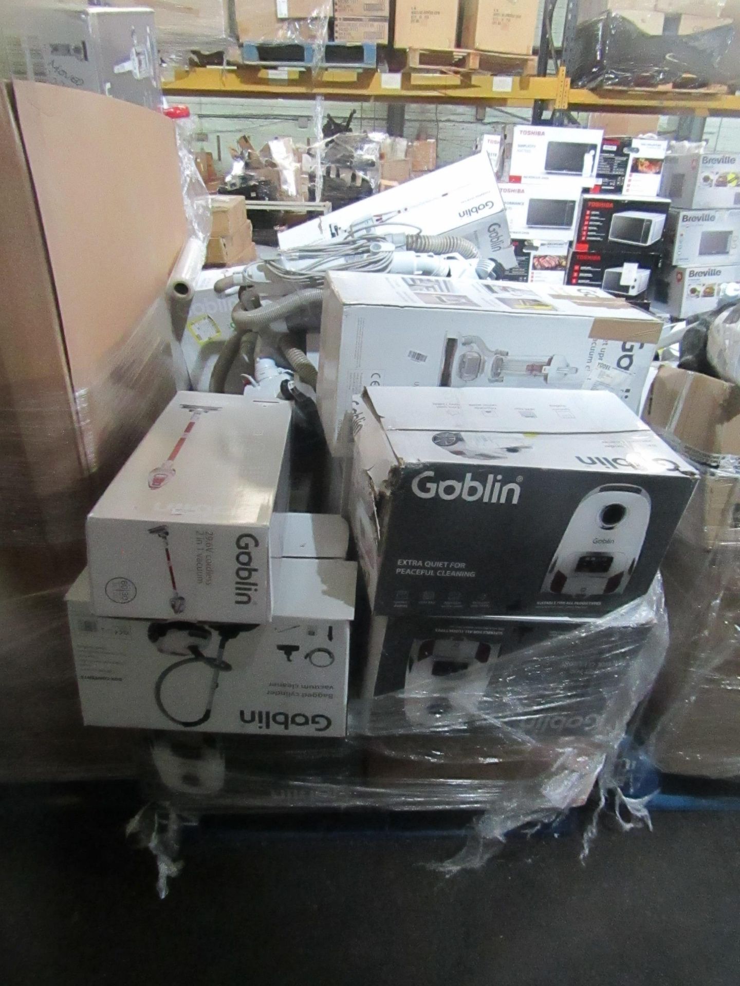 | 1X | PALLET OF GOBLIN VACUUM CLEANERS | UNCHECKED & SOME BOXED | NO ONLINE RESALE | RRP - |