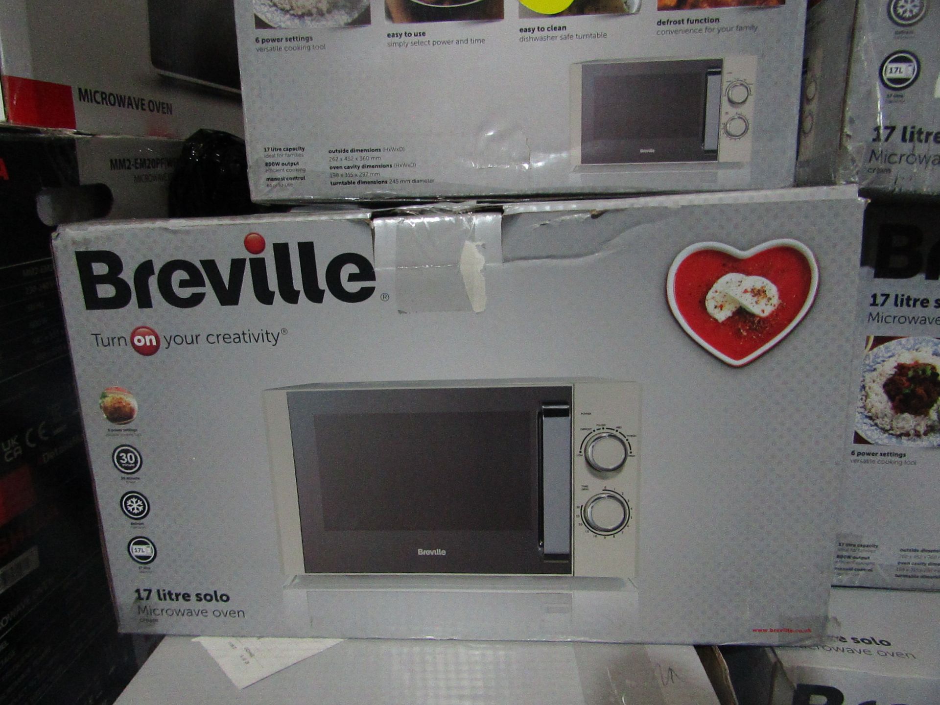 | 5X | BREVILLE MICROWAVE OVEN | UNCHECKED | NO ONLINE RESALE | RRP £60 | TOTAL LOT RRP £300 |