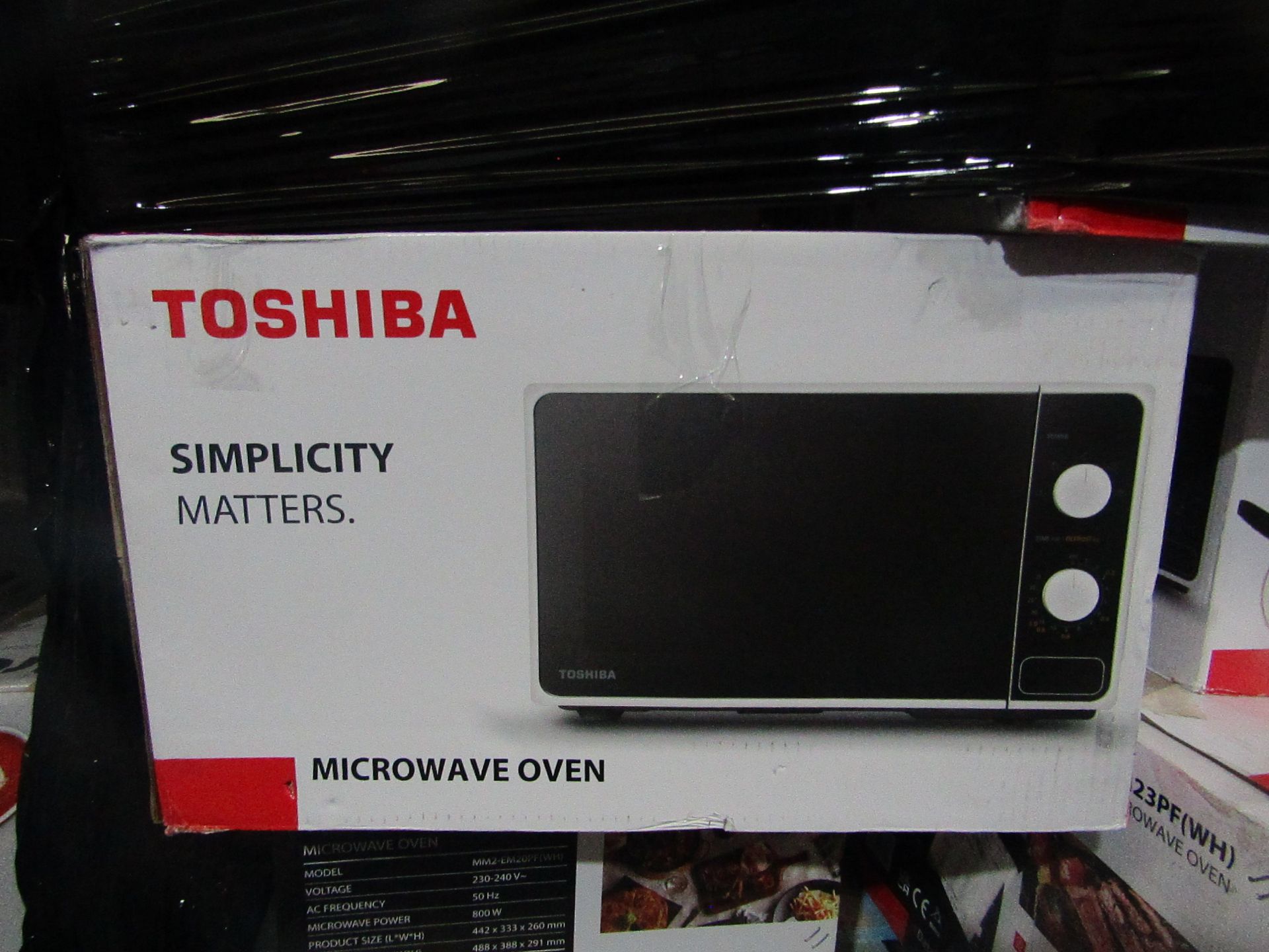 | 5X | TOSHIBA MICROWAVE OVEN | UNCHECKED | NO ONLINE RESALE | RRP £70 | TOTAL LOT RRP £350 | LOAD