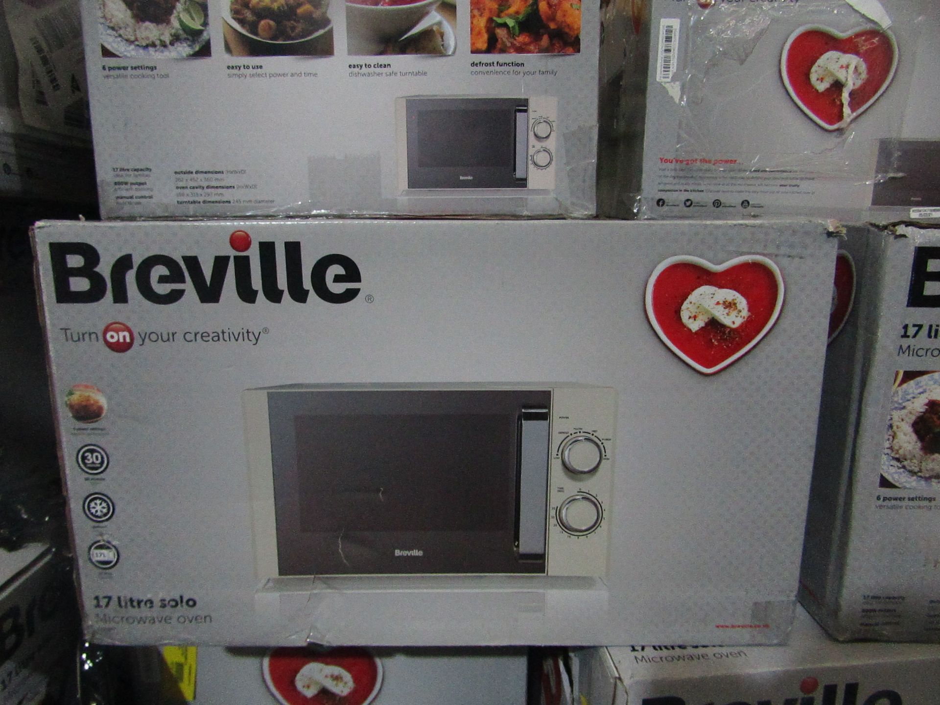 | 5X | BREVILLE MICROWAVE OVEN | UNCHECKED | NO ONLINE RESALE | RRP £60 | TOTAL LOT RRP £300 |