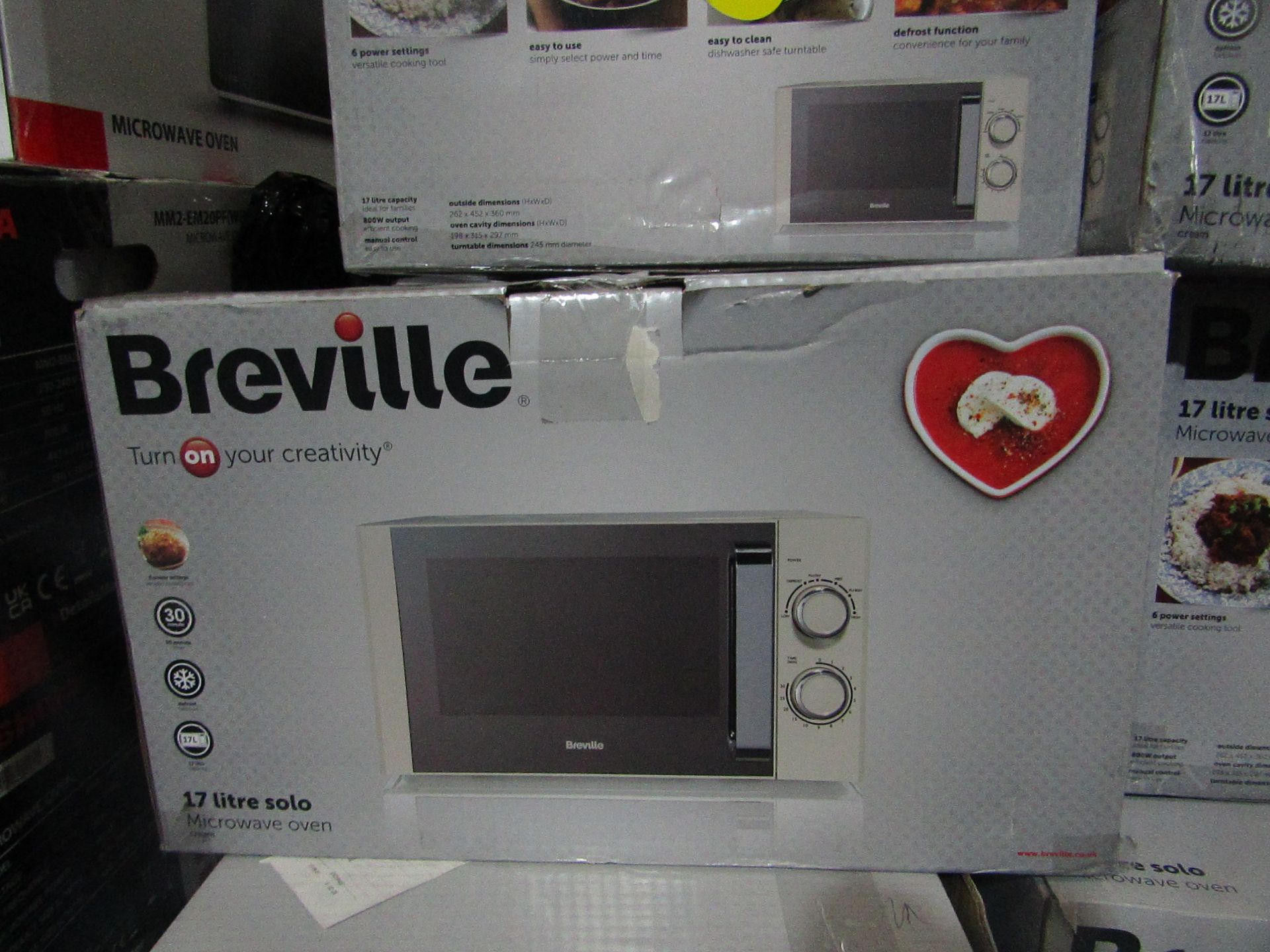 | 5X | BREVILLE MICROWAVE OVEN | UNCHECKED | NO ONLINE RESALE | RRP £60 | TOTAL LOT RRP £300 |