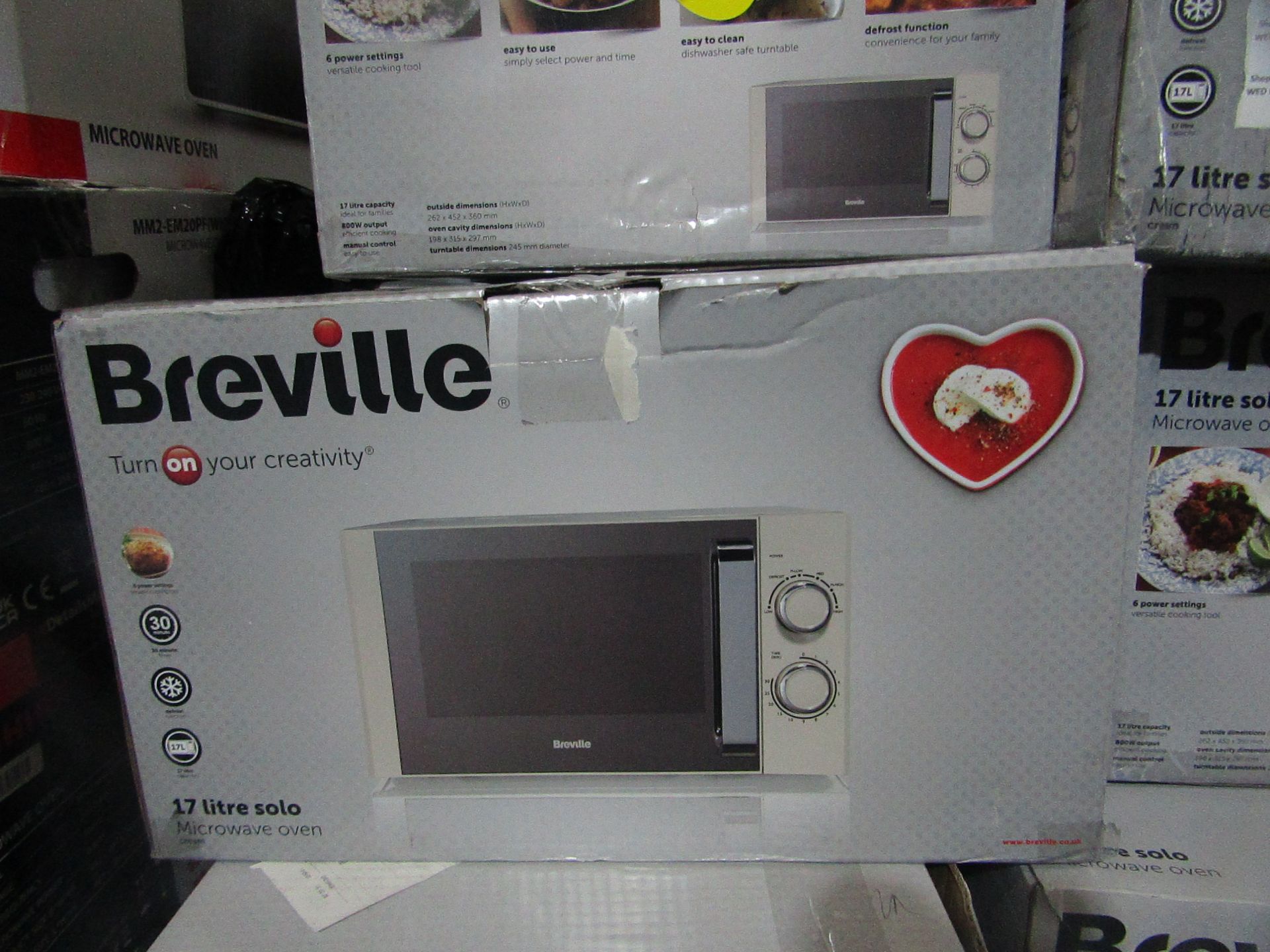 | 5X | BREVILLE MICROWAVE OVEN | UNCHECKED | NO ONLINE RESALE | RRP £60 | TOTAL LOT RRP £300 |