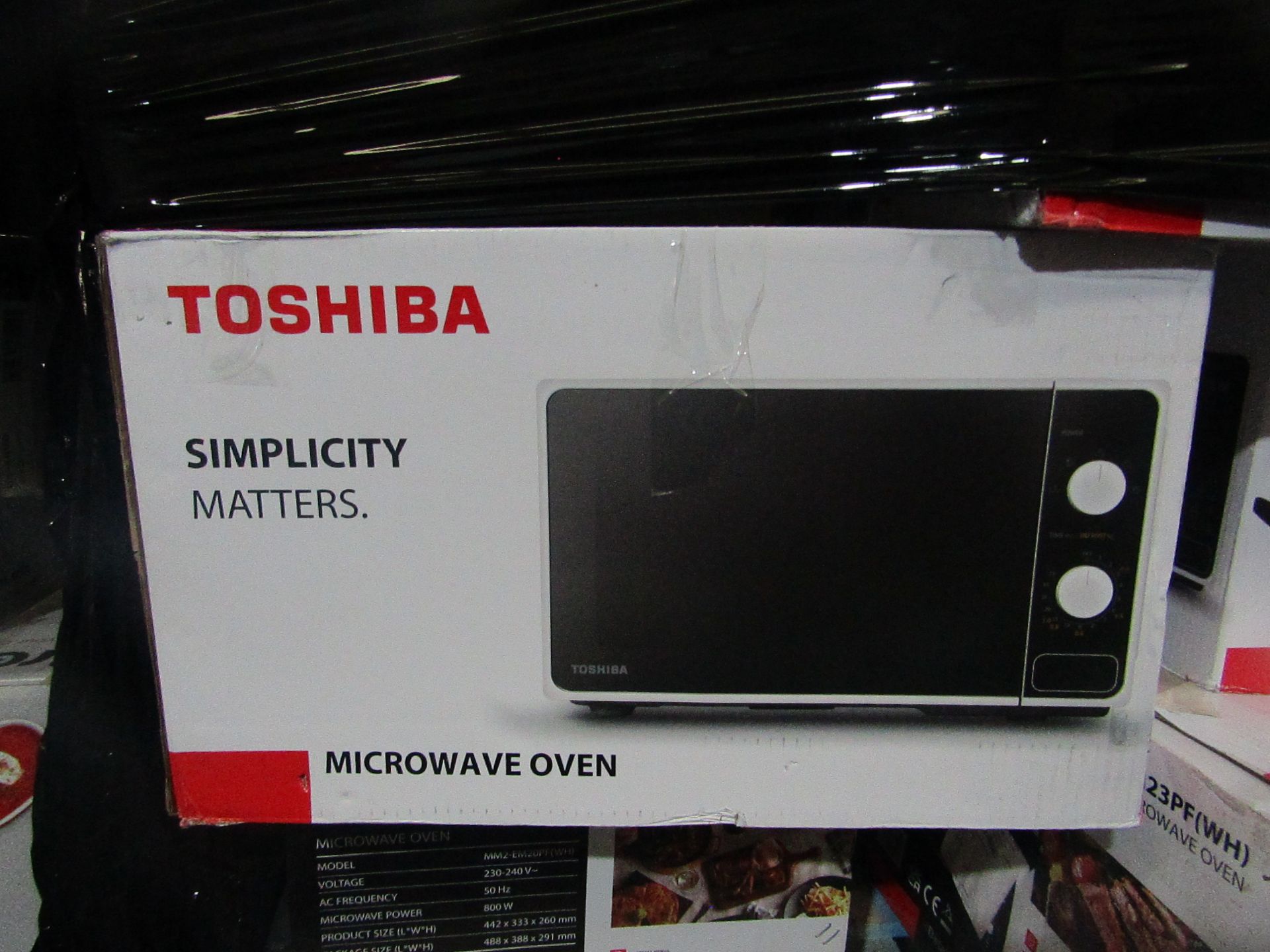 | 5X | TOSHIBA MICROWAVE OVEN | UNCHECKED | NO ONLINE RESALE | RRP £70 | TOTAL LOT RRP £350 | LOAD