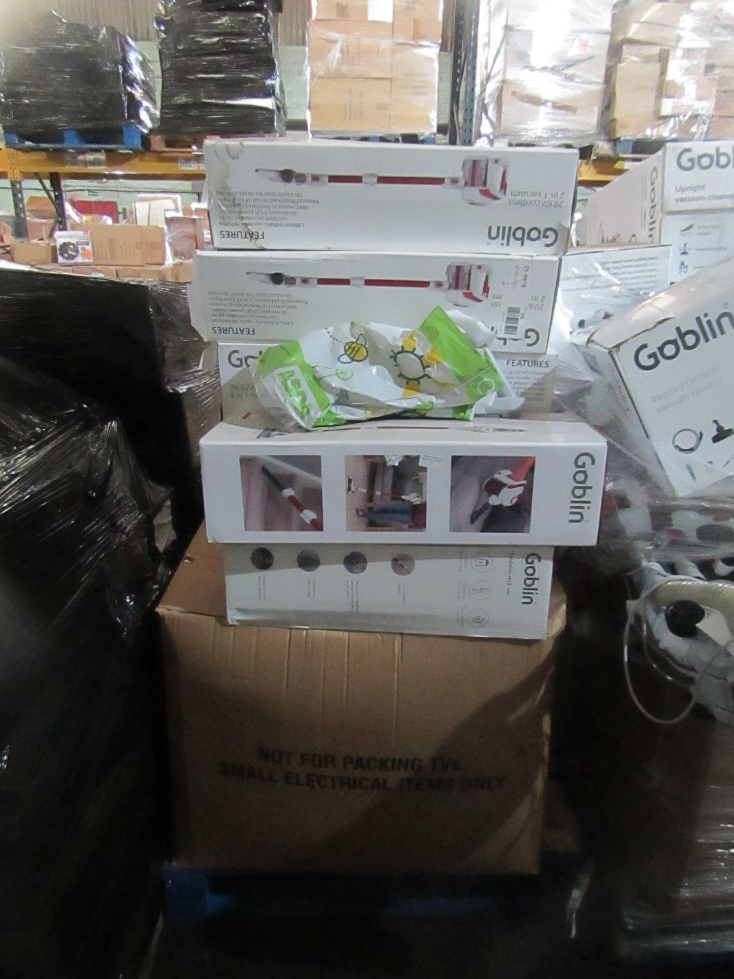 | 1X | PALLET OF GOBLIN VACUUM CLEANERS | UNCHECKED & SOME BOXED | NO ONLINE RESALE | RRP - |