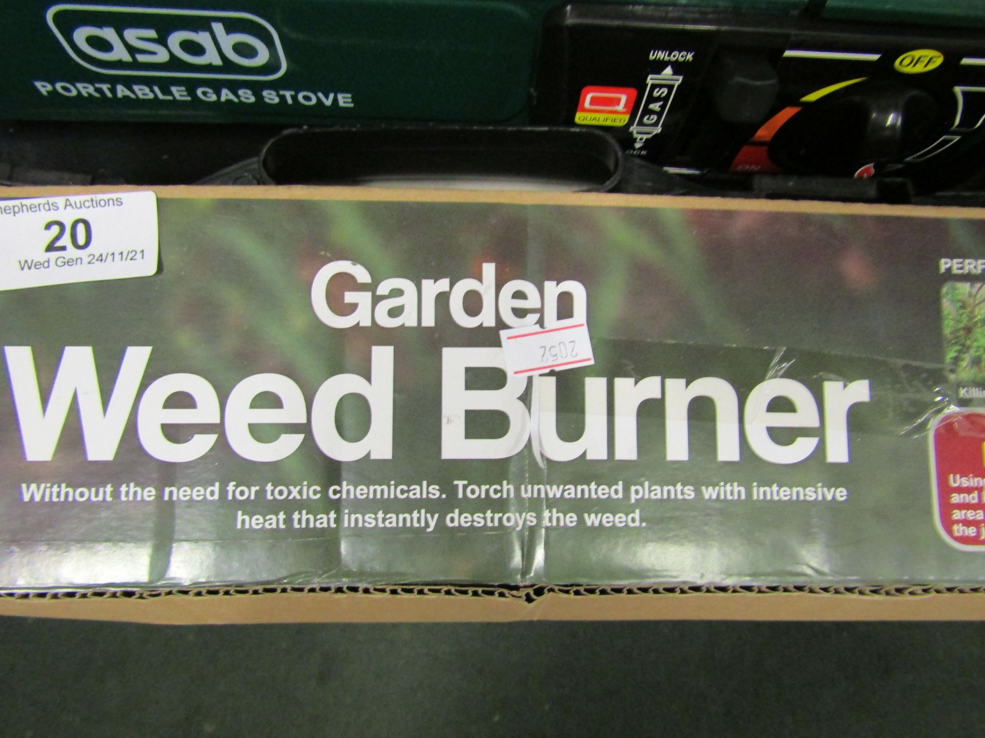 1 x Asab Garden Weed Burner packaged looks unopened & 1 x Gas Cannister new