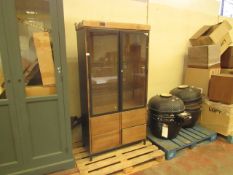 | 1X | COX & COX BURNT OAK CABINET WITH LIGHTING | ITEM LOOKS TO BE UNUSED MAY HAVE LITTLE