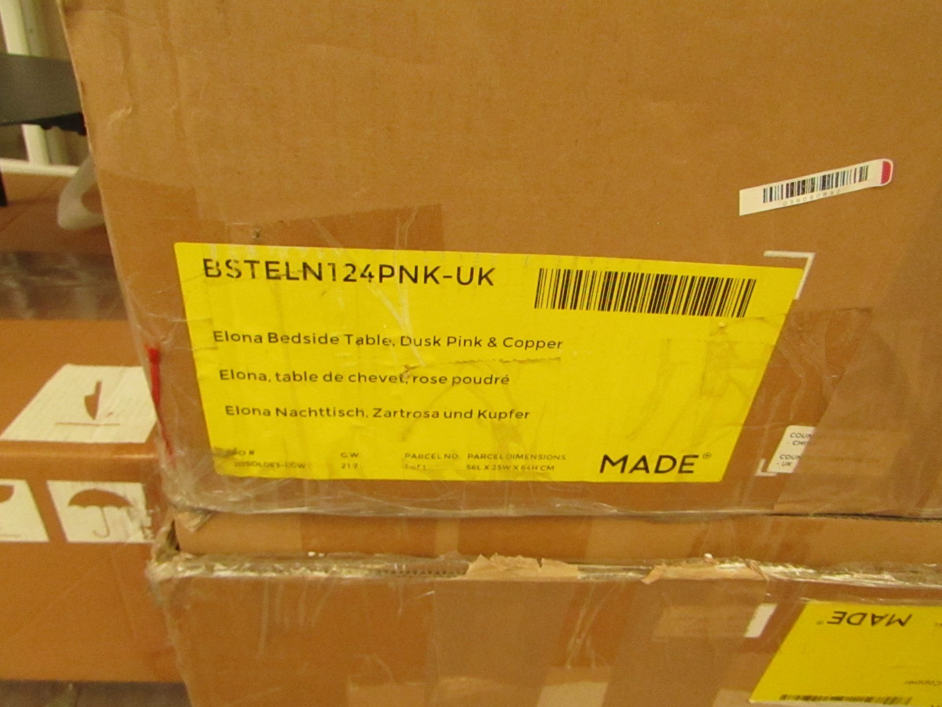 | 1X | ELONA BEDSIDE TABLES | FLATPACKED AND BOXED BUT UNCHECKED FOR ALL PARTS | RRP £129 EACH |