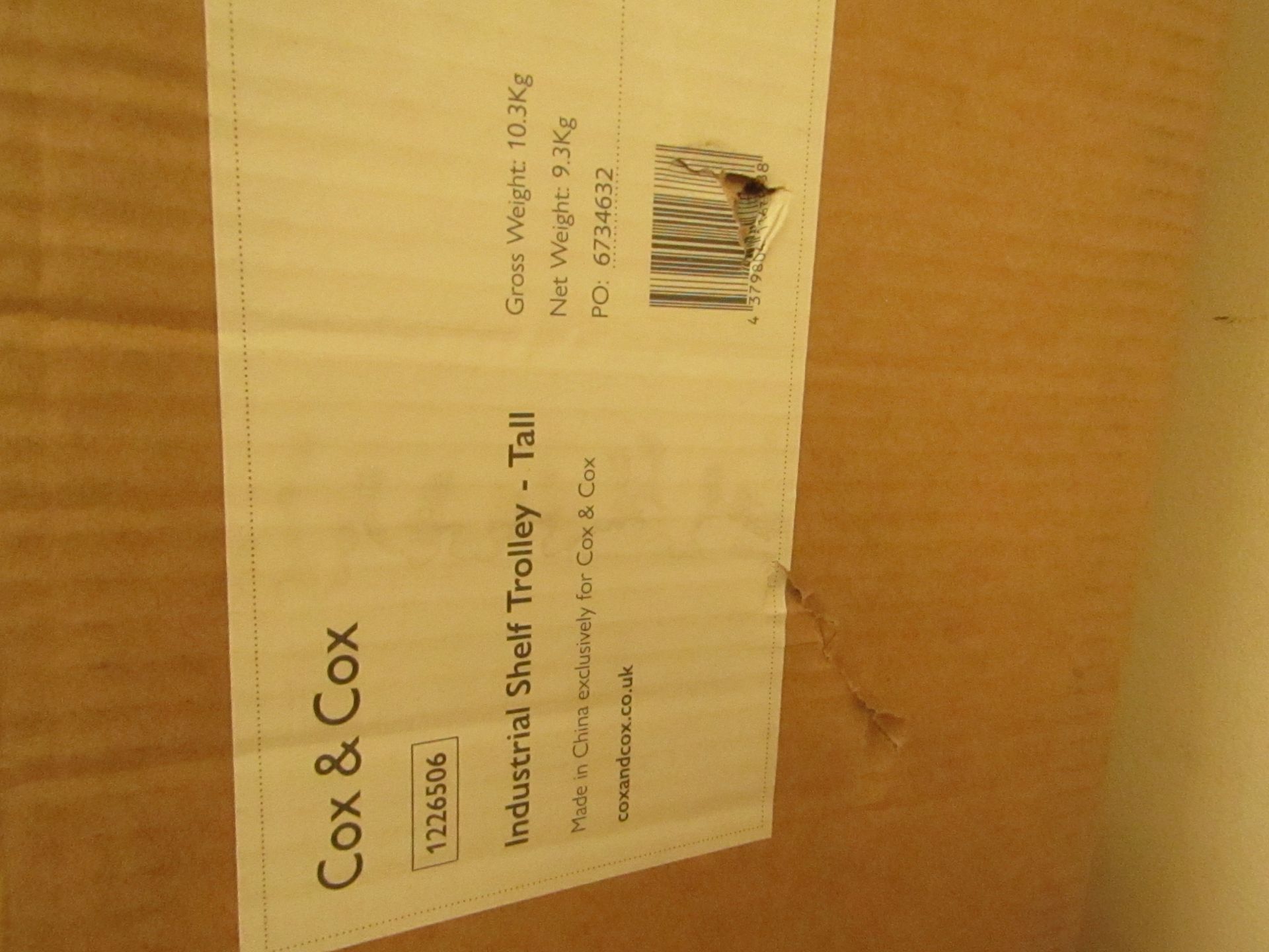 1 x Cox & Cox Industrial Shelf Trolley Tall RRP £350.00 SKU COX-AP-1226506-BER TOTAL RRP £350 This
