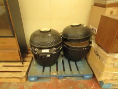 | 2X | LOUISIANA GRILL CERAMIC CHARCOAL GRILLS | MISSING STANDS & ACCESSORIES & BOTH HAVE CRACKS |