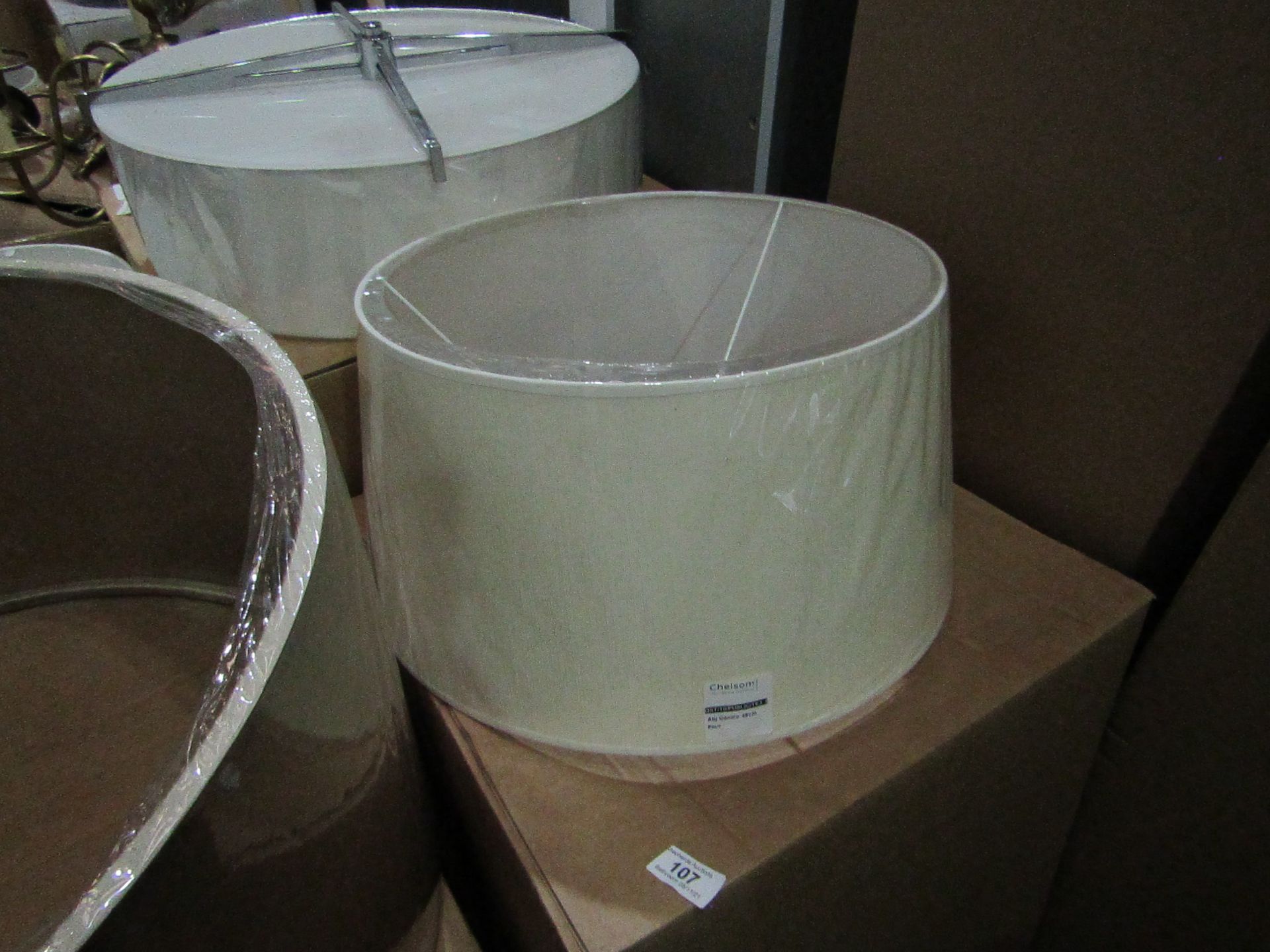 Chelsom - Abj Conico Large Light/Lamp Shade - Textured Cream 45cm - Unused & Packaged.