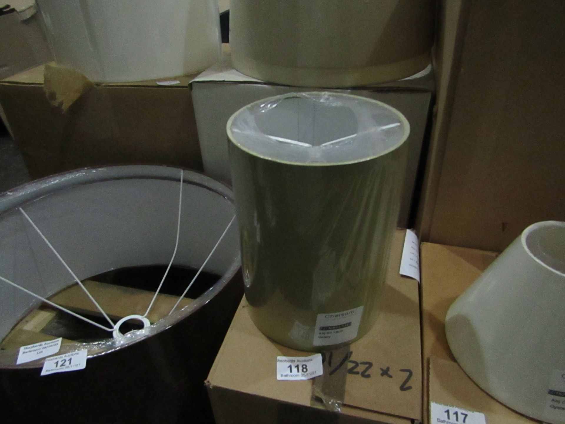2x Chelsom - Abj Cil 13cm Calery Lamp Shade - Unused & Boxed.
