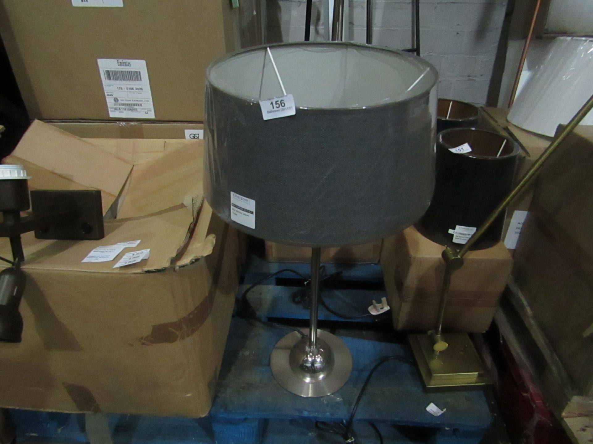 Chelsom - Chrome Table Lamp - Paired With Non Original Shade - Good Condition & No Box.