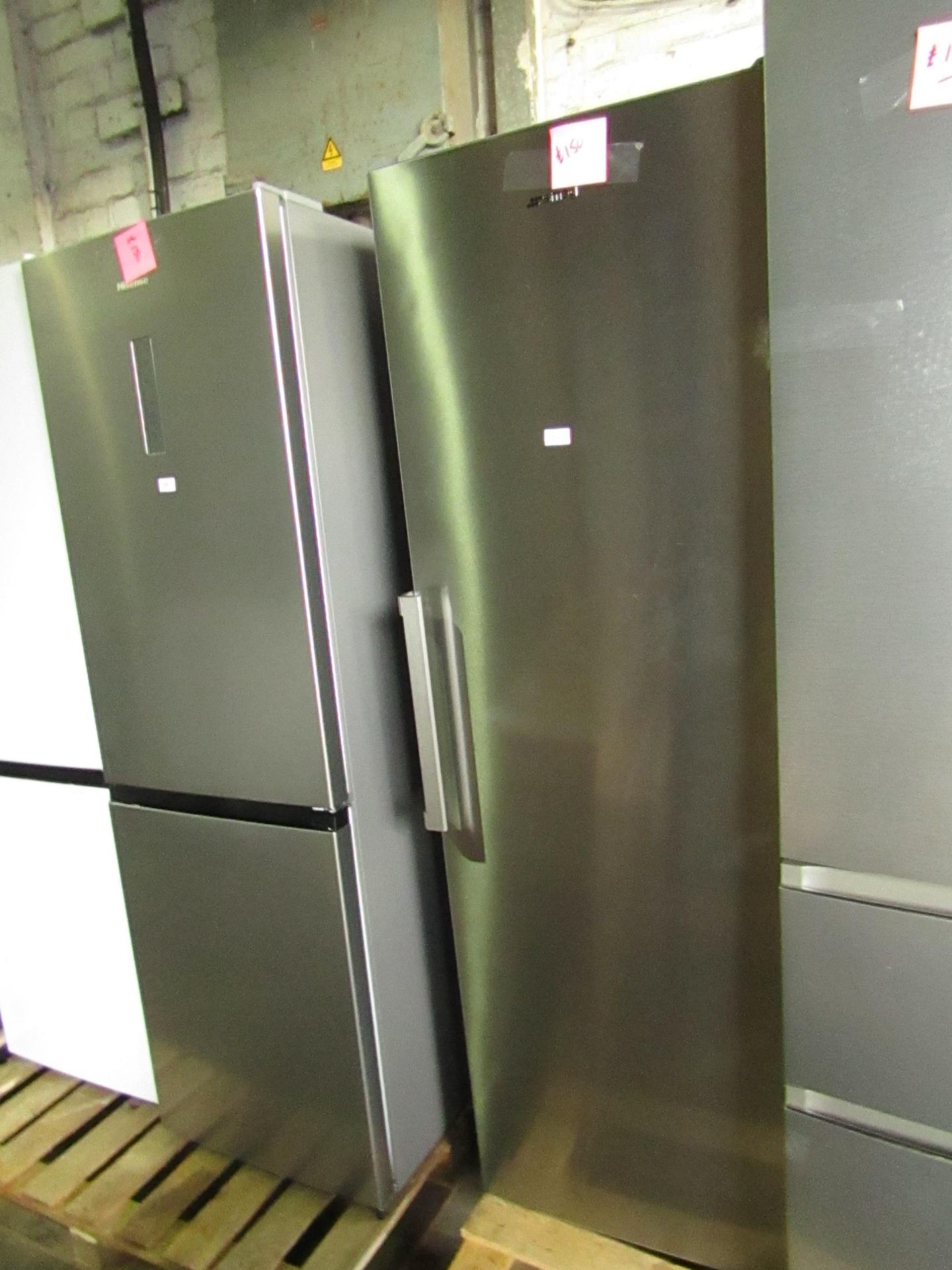 Smeg Stainless Steel No Frost Fridge Freezer, Tested Working Handle Is Loose But Can Be Tightened Up