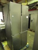 Samsung Stainless Steel Quad Door Fridge Freezer. Model: RF50K5960S8 - Powers On - RRP £1499.00.