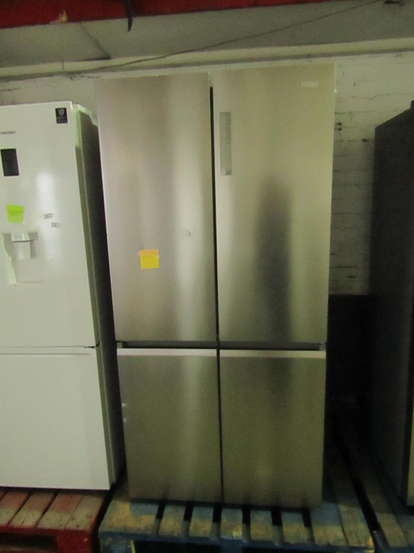 Haier Stainless Steel Slim Depth Cube American Stainless Steel Fridge Freezer - Mode: HTF-540DP7 -