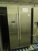Bosch - American Fridge Freezer, Tested working and gets cold, has a small dent and blemish on the