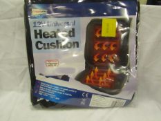3x 12v Universal Heated Cushion, Unchecked & Packaged.