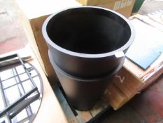 | 1X | MADE.COM RAZAN SET OF 2 TALL GALVANISED STEEL PLANTERS | GOOD CONDITION & BOXED | RRP £
