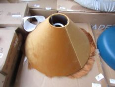 | 1X | MADE.COM SYED LAMP SHADE VINTAGE GOLD VELVET AND TASSLE | NO VISIBLE DAMAGES & BOXED | RRP £