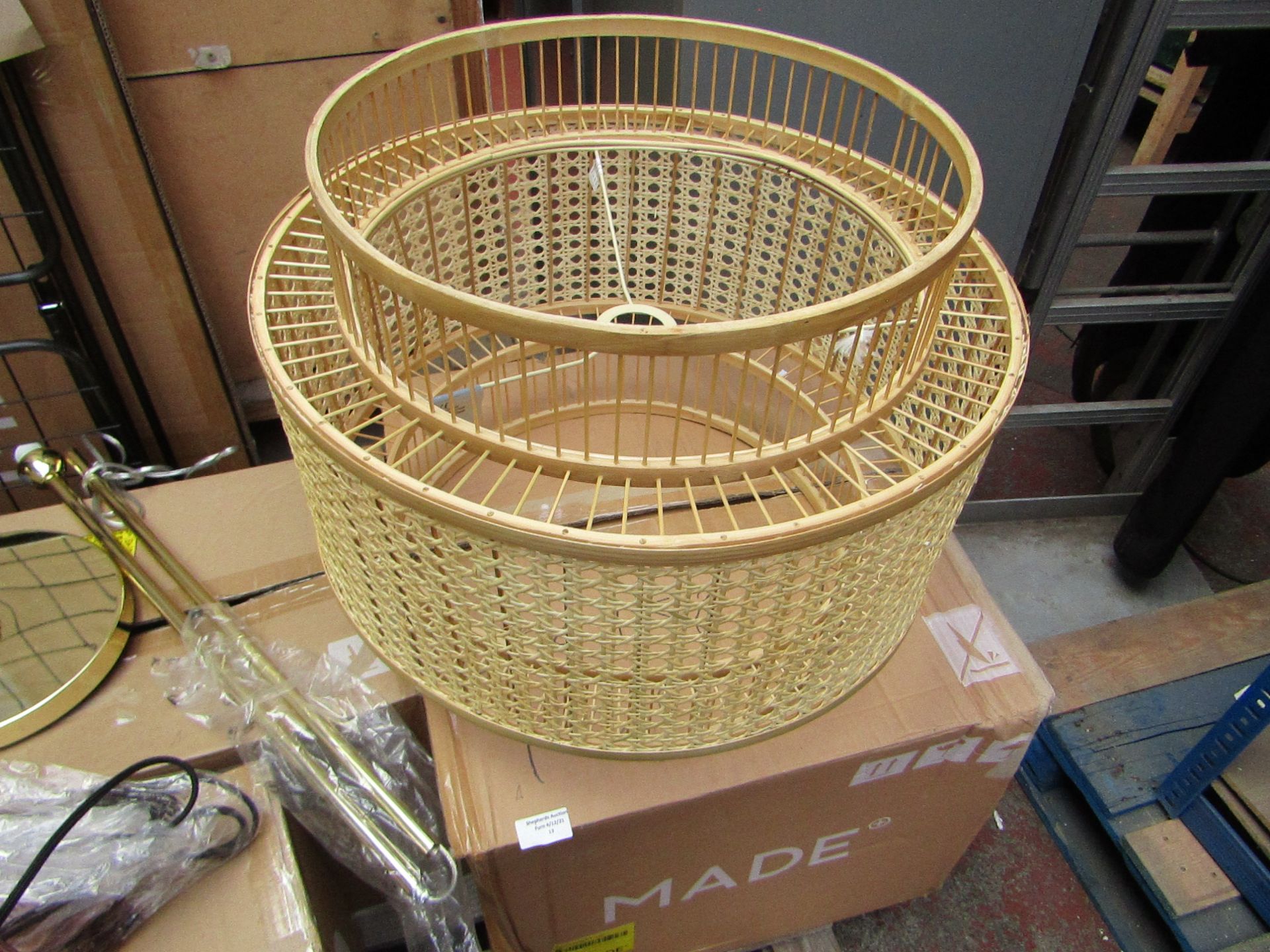 1 x Made.com Yen Extra Large Pendant Lamp Shade Natural Bamboo RRP £79 SKU MAD-AP-CLPYEN002NAT-UK