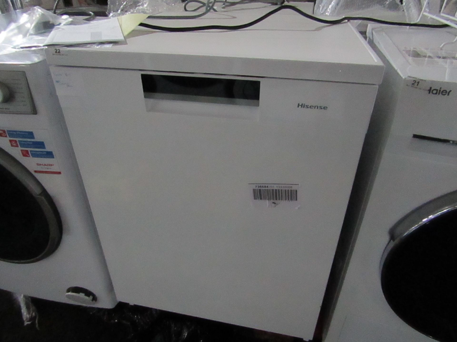 Hisence HS661C60WUK Dish Washer. Powers on but unable to test for any other functions