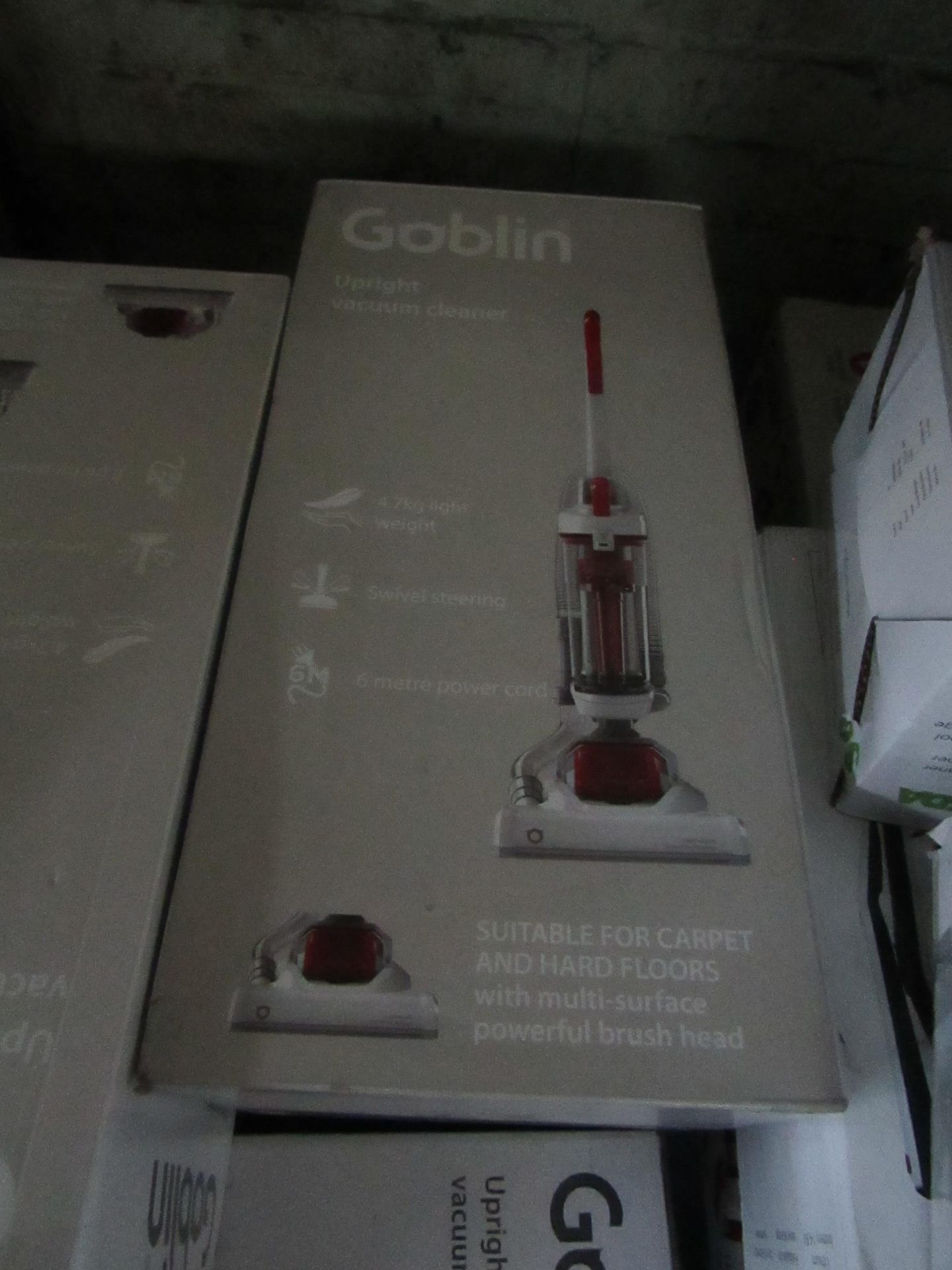 | 5X | GOBLIN UPRIGHT VACUUM CLEANER | UNCHECKED & BOXED | NO ONLINE RESALE | RRP œ60 | TOTAL LOT