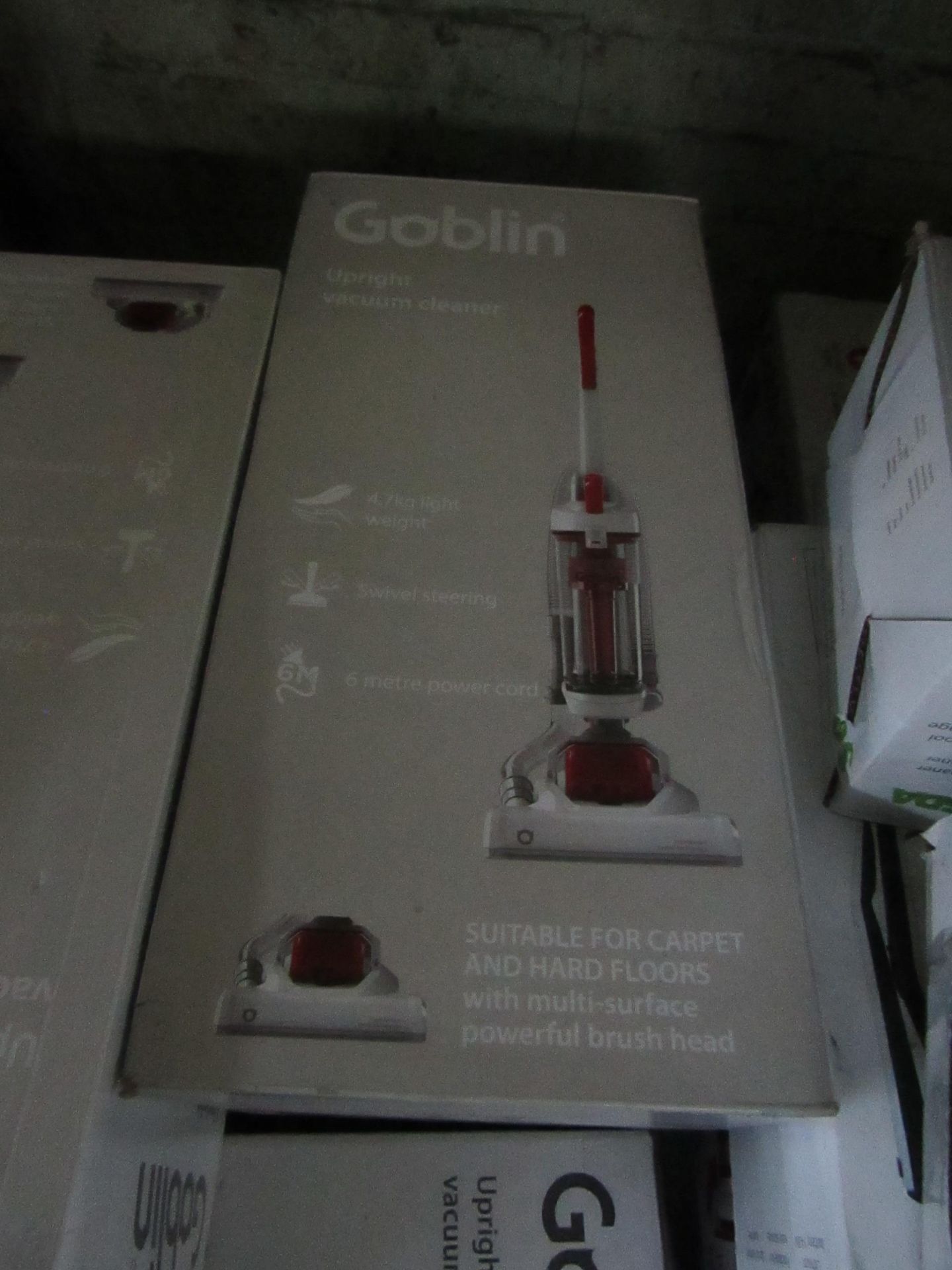 | 5X | GOBLIN UPRIGHT VACUUM CLEANER | UNCHECKED & BOXED | NO ONLINE RESALE | RRP œ60 | TOTAL LOT