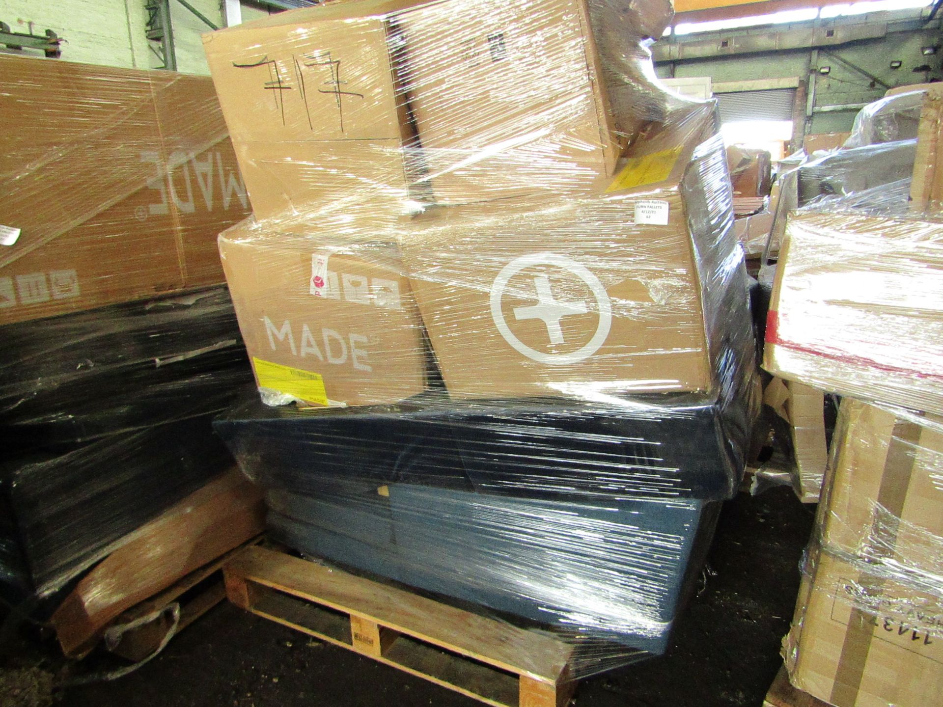 | 1X | PALLET OF FAULTY / MISSING PARTS / DAMAGED CUSTOMER RETURNS MADE.COM STOCK UNMANIFESTED |