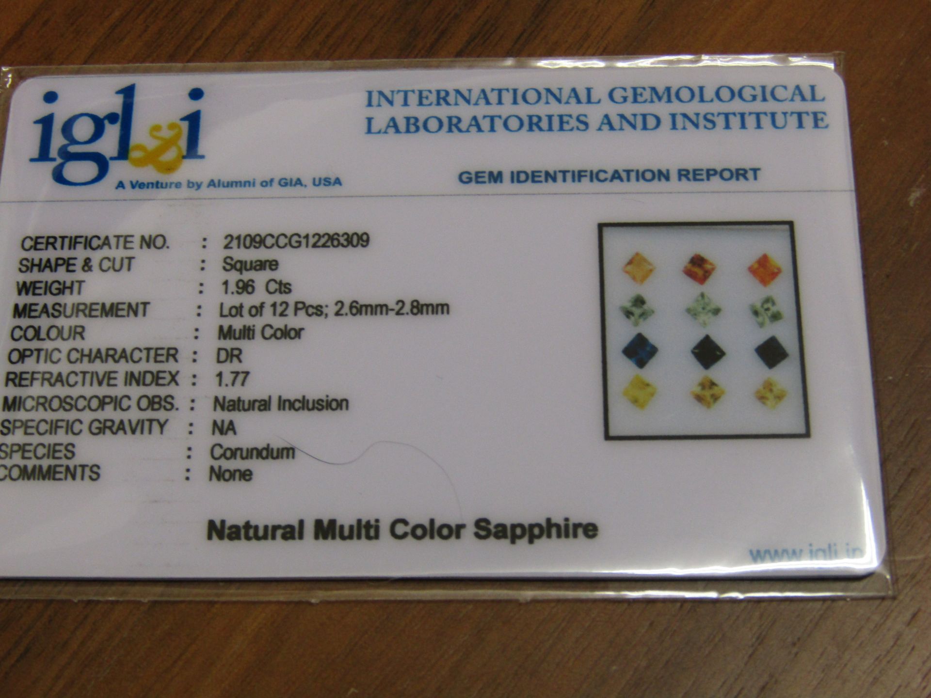 IGL&I Certified - Natural Srilanka Sapphires - 1.96 Carats - (Untreated Unheated) - 12 pieces - - Image 2 of 2