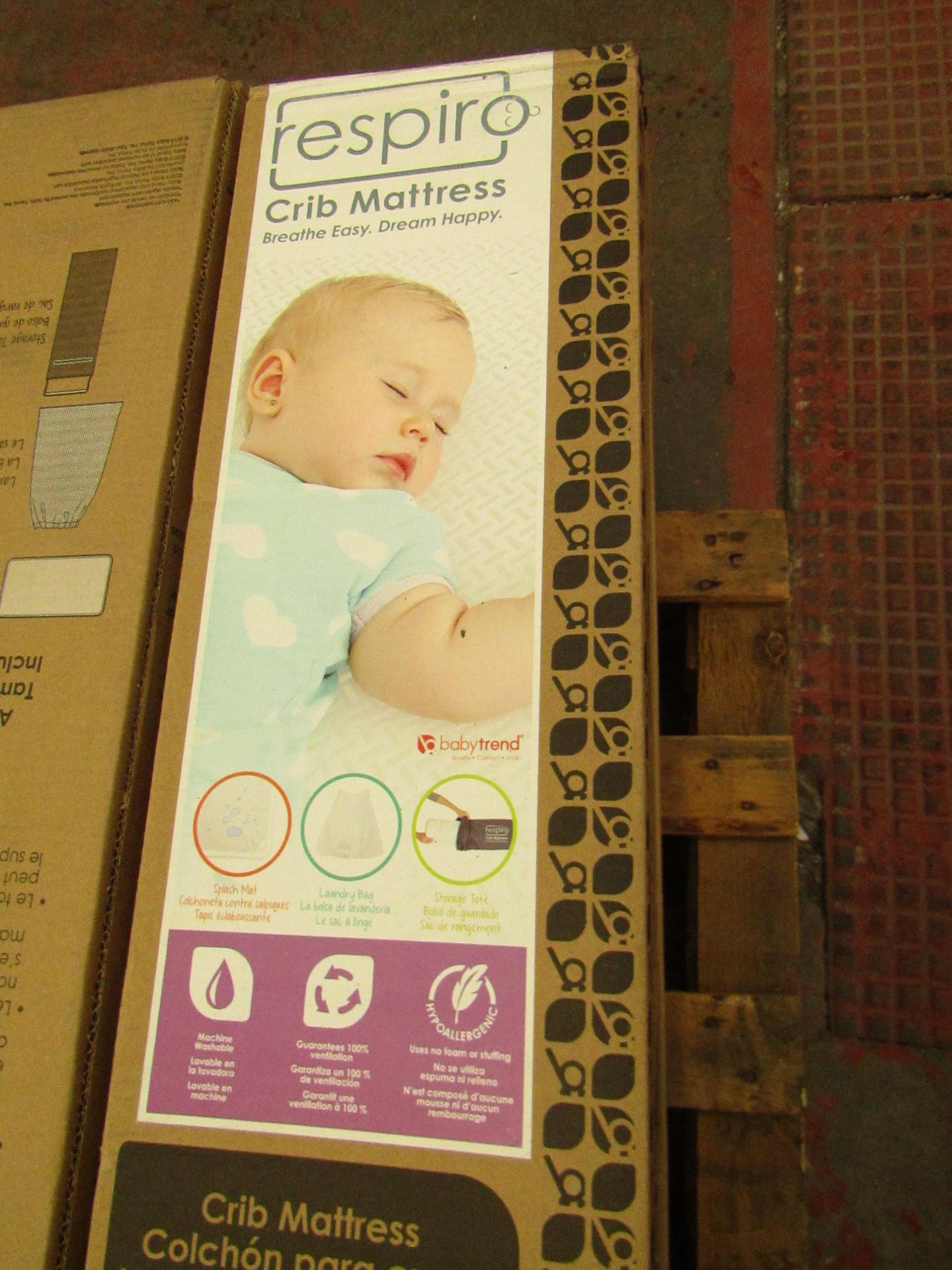 Respiro - Crib Mattress ( Includes - Splash Mat, Laundry Bag & Storage Tote ) - Unused & Boxed.