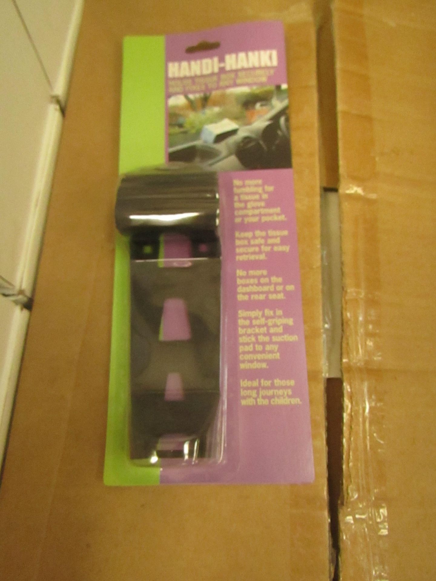 Box of 100x Handi-Hanki - Car Tissue box holder - New & Boxed.