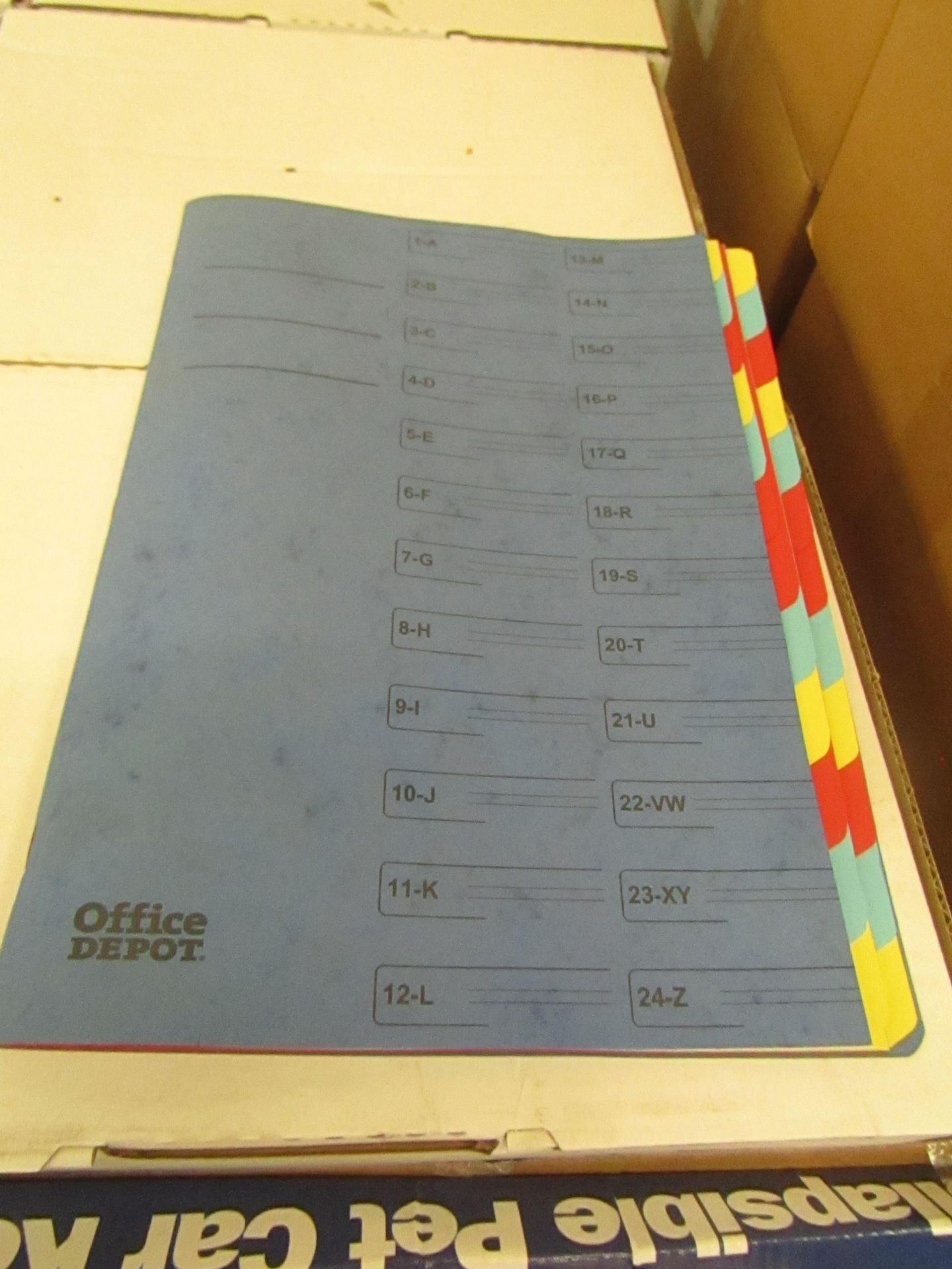 2x Boxes Containing 2 Units Per Box Being - Office Depot Alphabetical File Organiser - Unused &