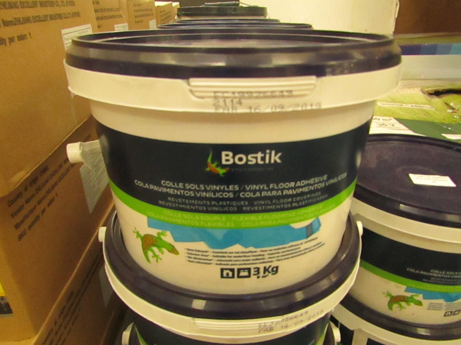 3x Bostik - Vinyl Floor Adhesive - 3KG - Unused.