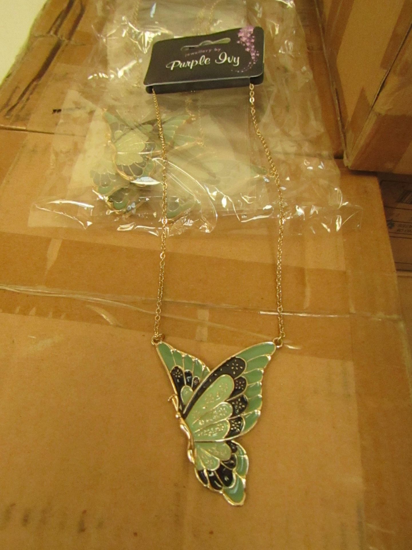 1x Box Of 24 Butterfly Necklace's - New & Boxed.