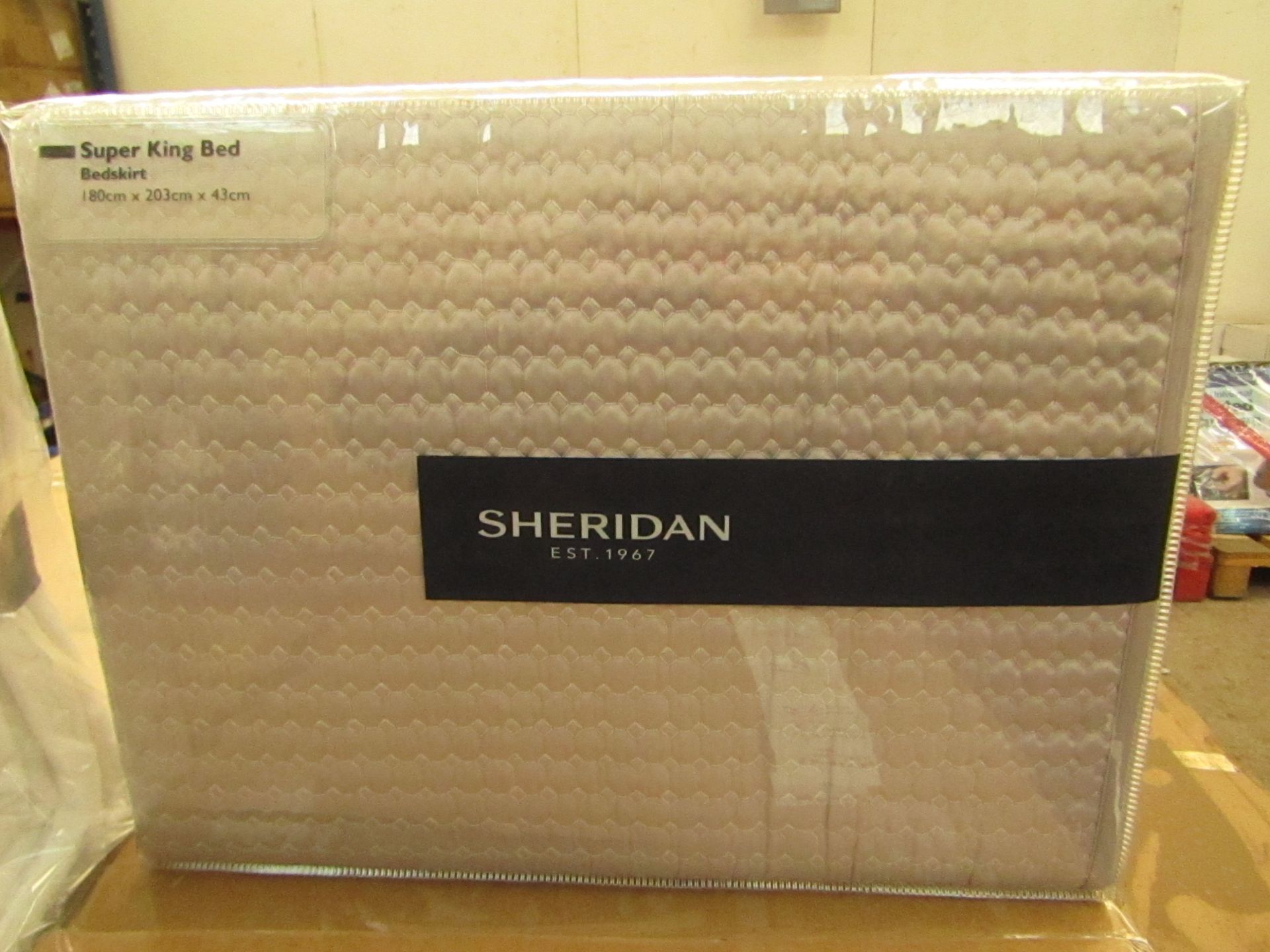 Sheridan - Christobel Bedskirt - Colour Dove - Size Super-King - New & Packaged. RRP £75.