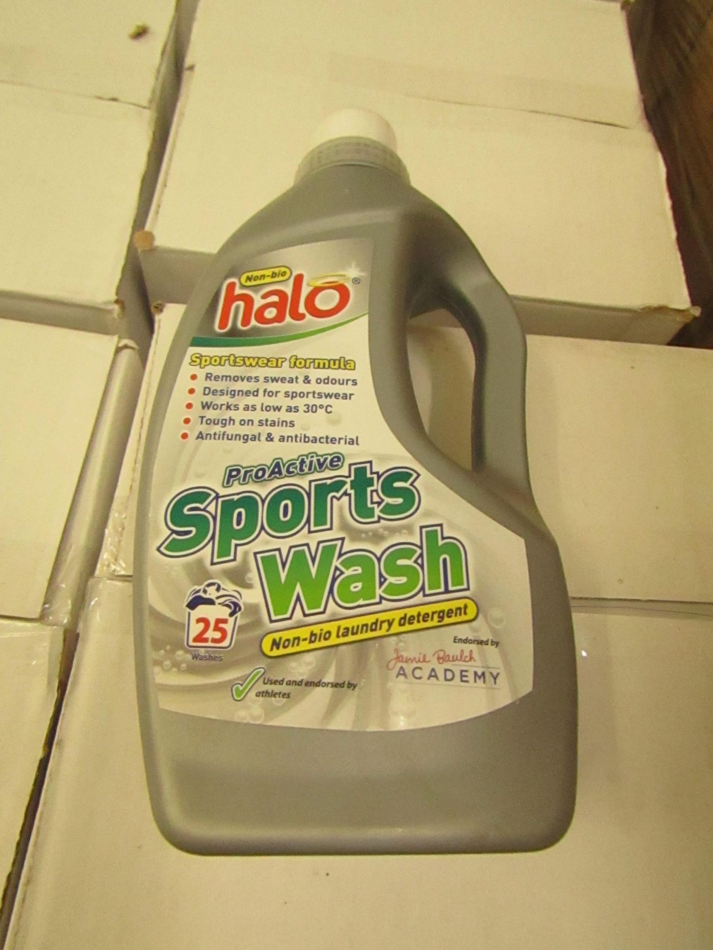 6x Halo - Non-Bio ProActive Sports Wash Laundry Detergent - 1 Litre Bottles - Unused & Boxed.