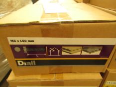 Diall - Hex Bolt 4.8 ZP (M6x50mm) - 4KG Box - New & Boxed.