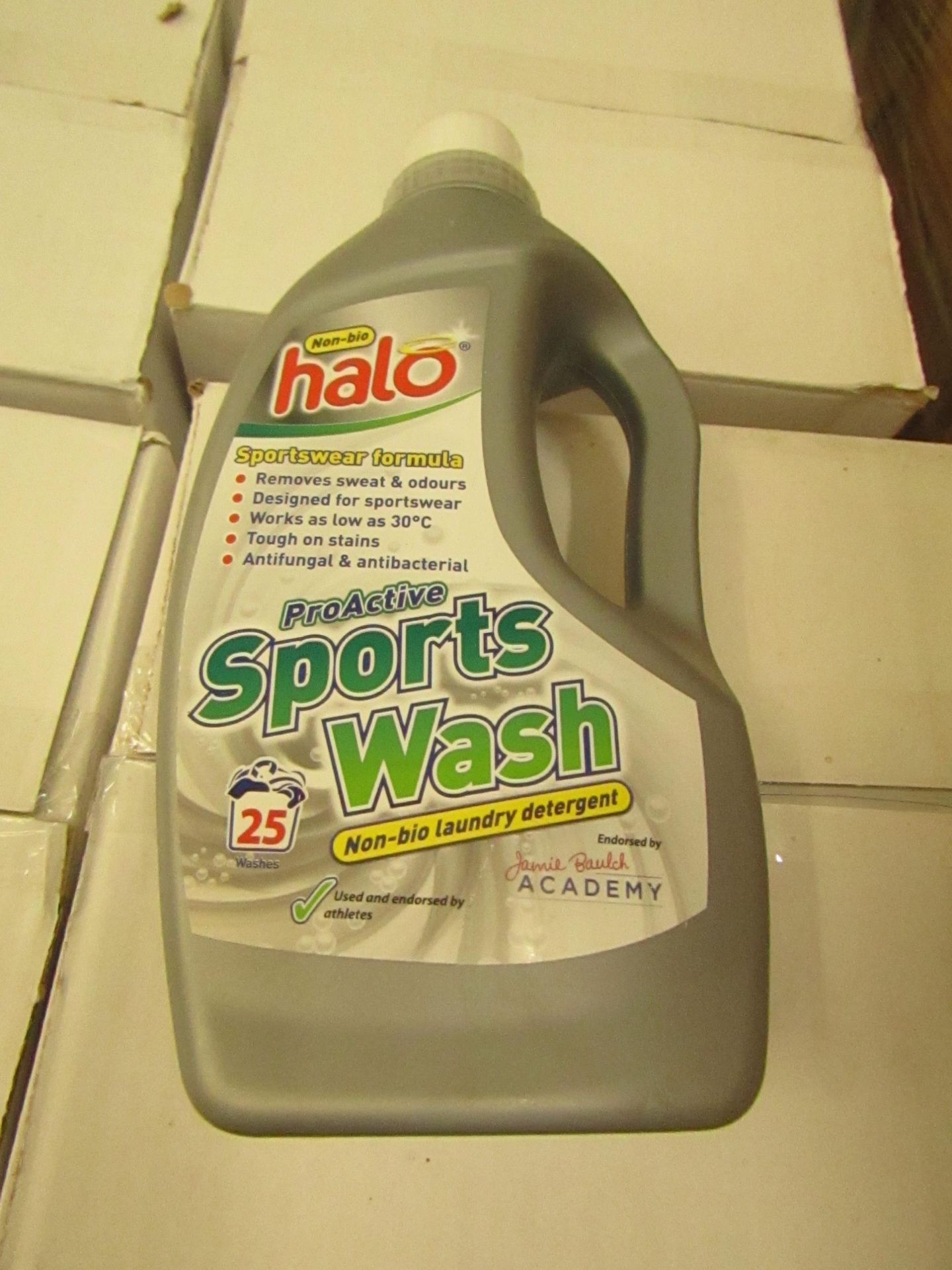 6x Halo - Non-Bio ProActive Sports Wash Laundry Detergent - 1 Litre Bottles - Unused & Boxed.