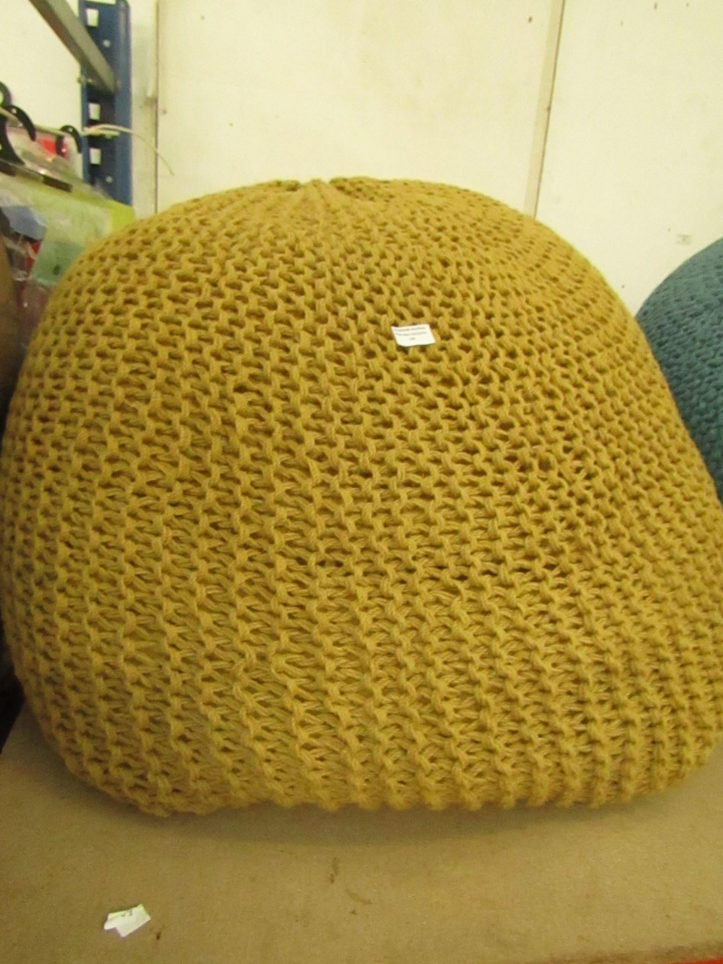 1 x Made.com Aki 100% Wool Knitted Cocoon Bean Bag Mustard RRP £79 SKU MAD-OTOAKI004YEL-UK TOTAL RRP