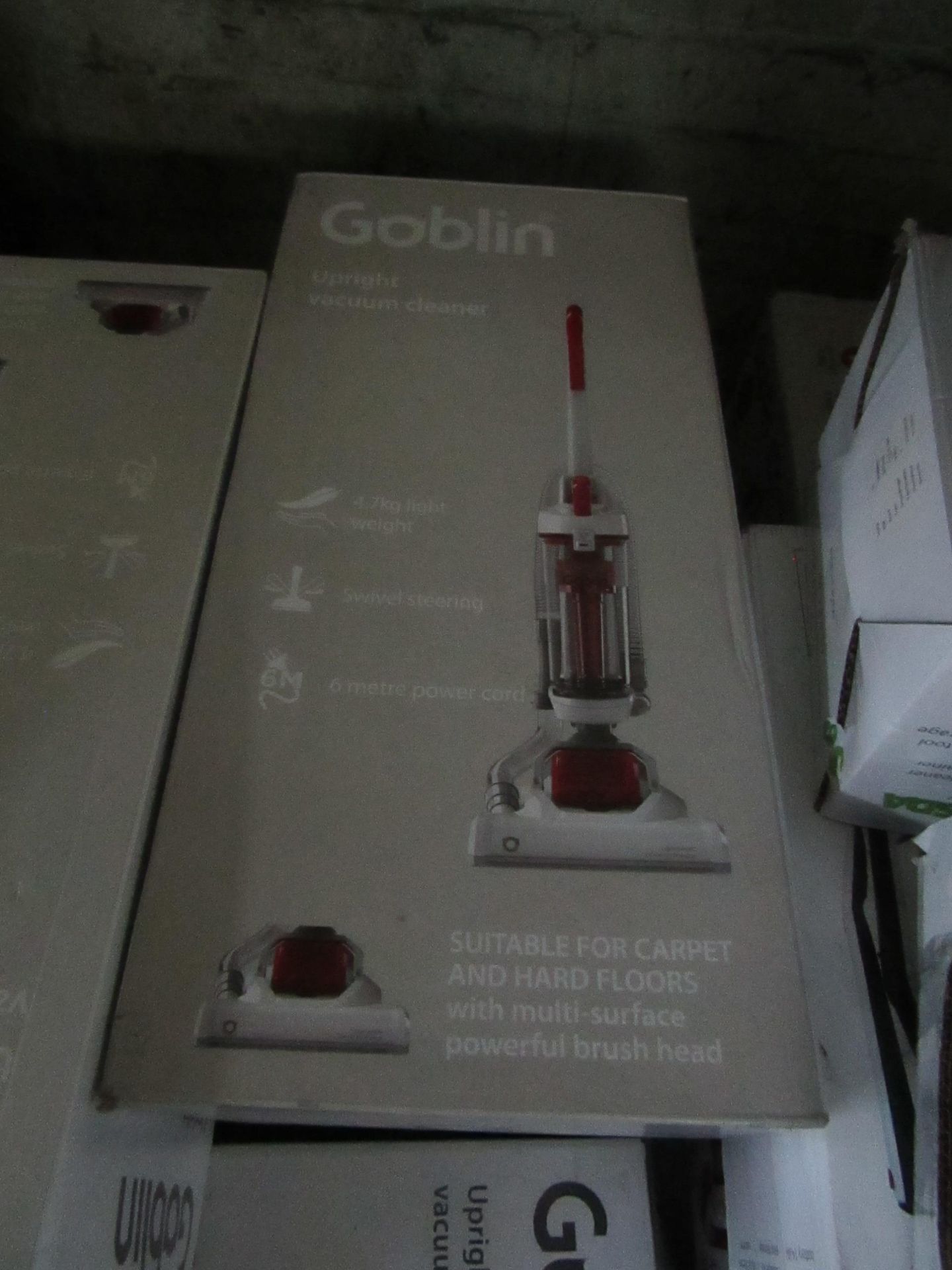 | 5X | GOBLIN UPRIGHT VACUUM CLEANER | UNCHECKED & BOXED | NO ONLINE RESALE | RRP ?60 | TOTAL LOT