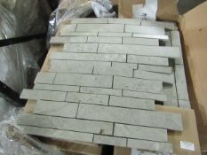 35x packs of 6, Kito Stone HillockSemi9 Polished Light Grey Brick MosaicTiles 513x300mm, these packs