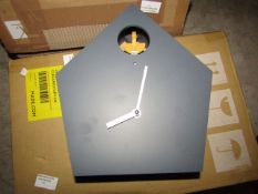 1 x Made.com Lark Cuckoo & Pendulum Wall Clock Charcoal Grey RRP œ85 SKU MAD-AP-CLKLAR001GRY-UK