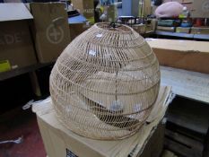 | 1X | COX & COX WICKER HANGING LAMP BALL, NATURAL | UNCHECKED & BOXED | RRP £450 |