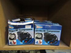 5x Streetwize 12v Mini Air Compressor, Unchecked & Boxed.