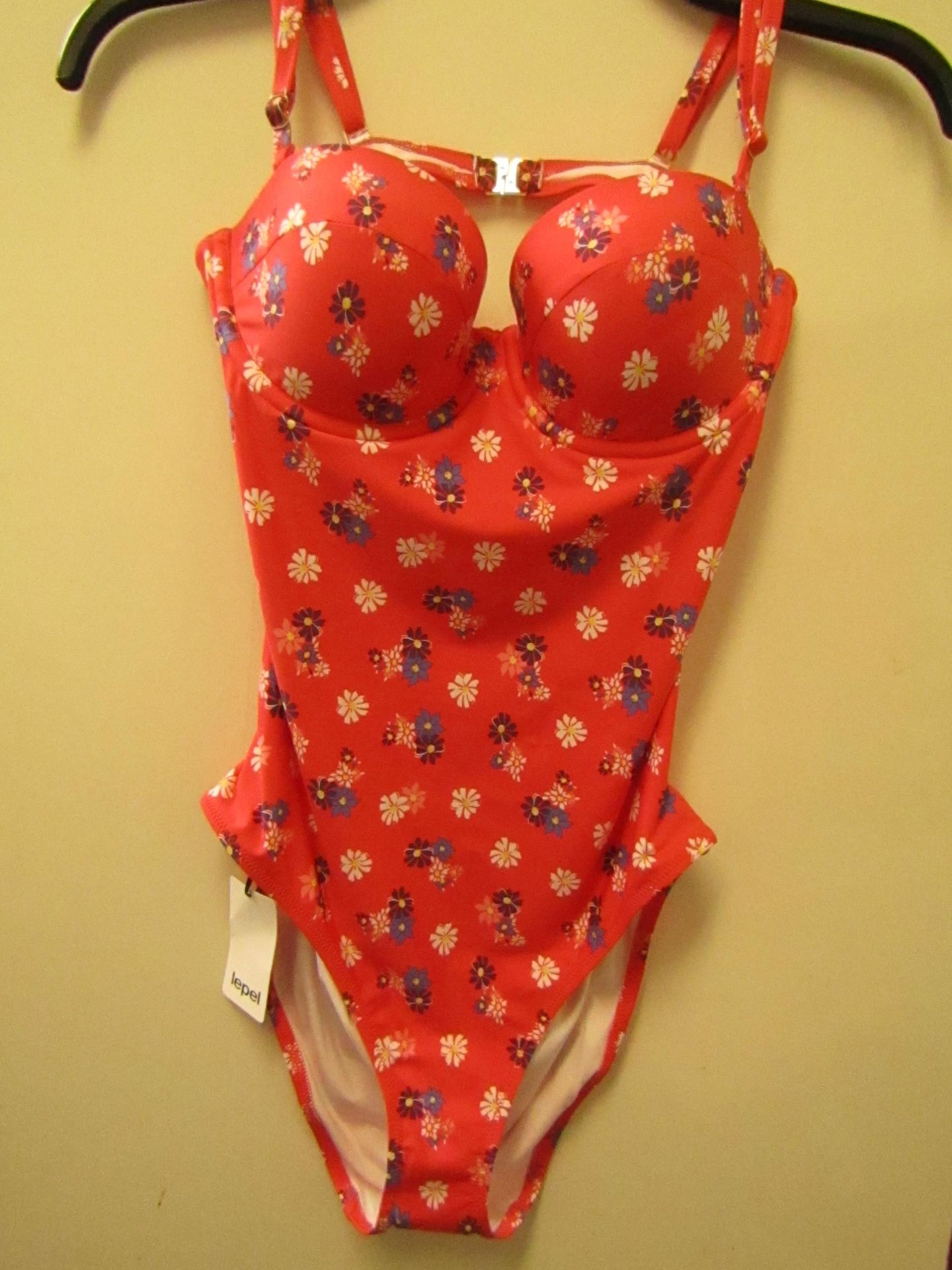 Lepel Ladies Swimming Costume Red With Daisy Flower Design Size 8 New & Packaged