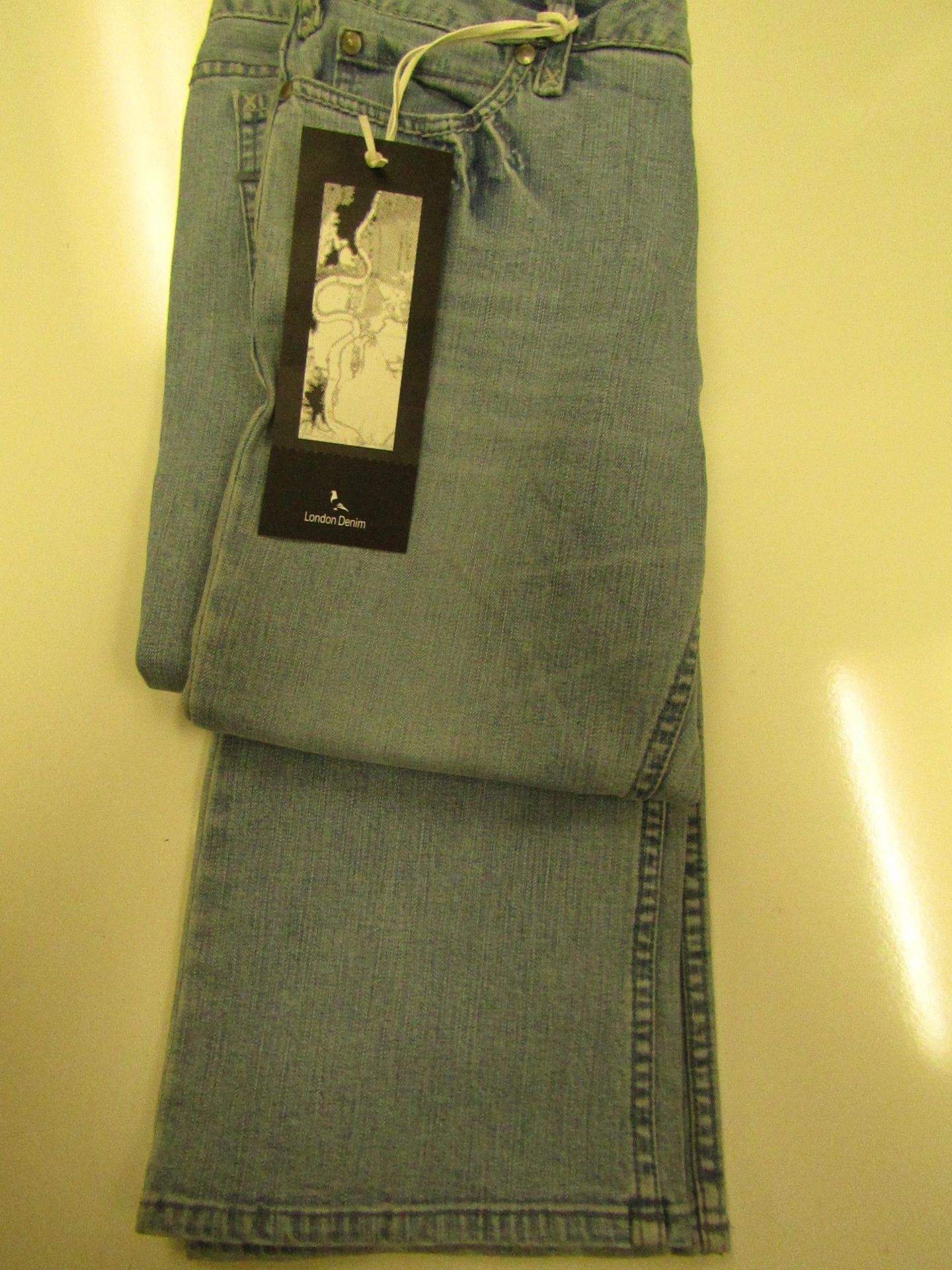 London Denim Mens Sun Bleached Bootcut Jeans W28 L34 New & Packaged