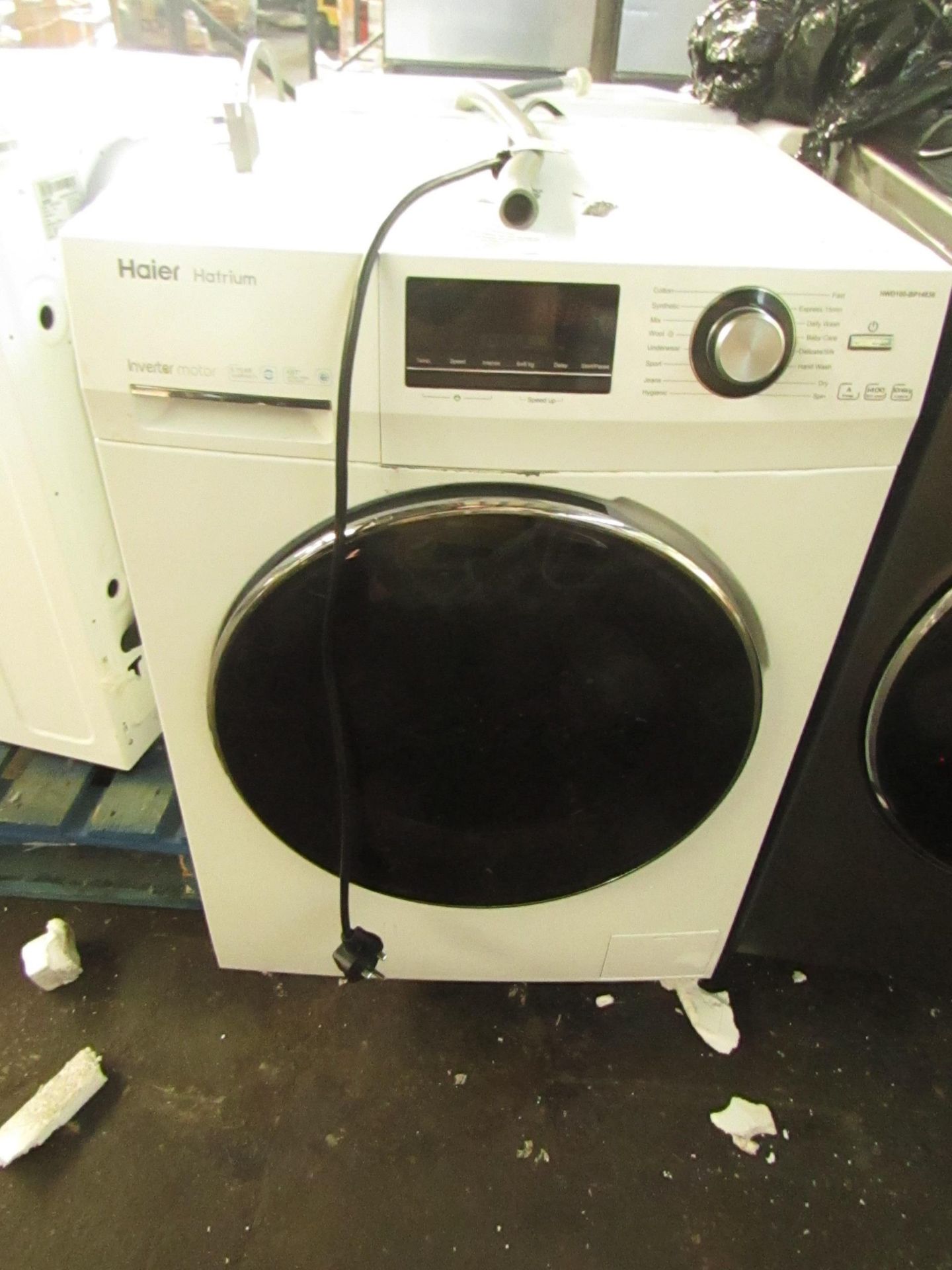 Haier Hatrium HW100-BP14636 washing machine, powers on and spins but we have not tried any other