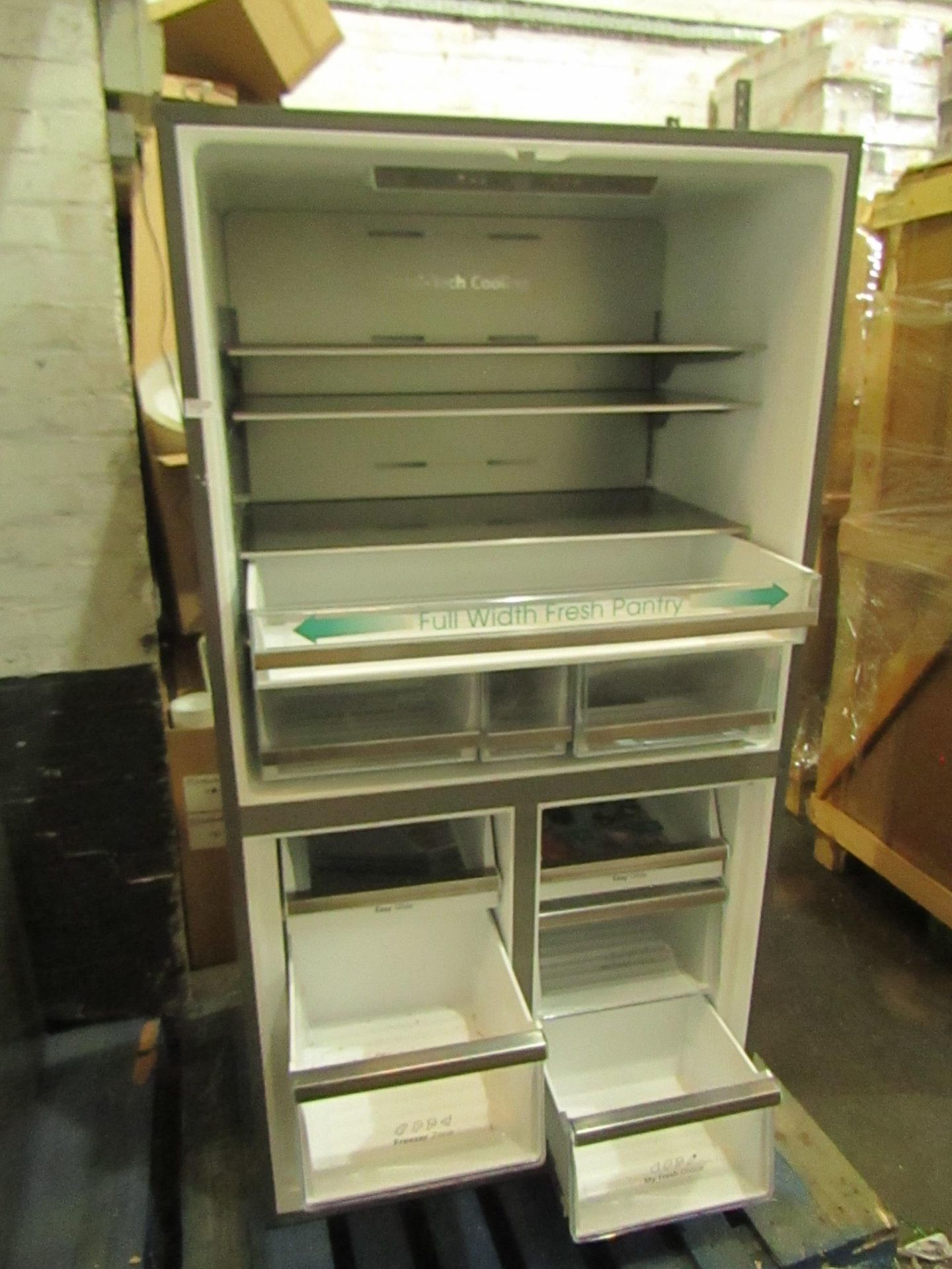 Hisense Stainless Steel American Fridge Freezer, Model:RQ758N4SWI1 - Untested & Missing All