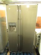 Samsung RS21DCMS American Fridge freezer with water and ice dispenser, has a few marks on the